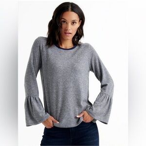 Lucky Brand Stripe Cloud Jersey Bell Sleeve Top size small